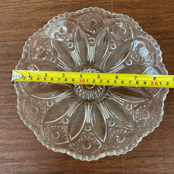 Vintage bowl EAPG Clear Crystal Glass McKee Sawtooth Sunburst Candy Dish - Picture 4 of 5